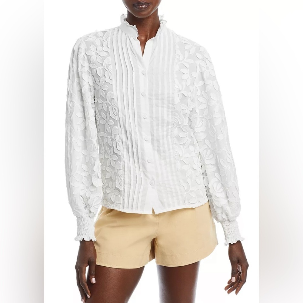 Waimari Magnolia Floral Button-Up Blouse Small